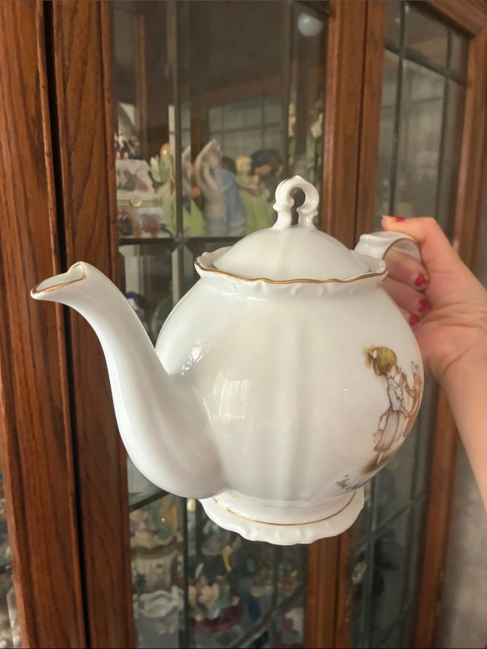 Vintage HOLLY HOBBIE PORCELAIN Tea Kettle RARE!